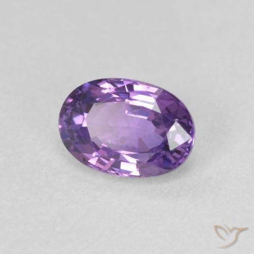 0.65カラットの天然Medium Dark-Purpleサファイア、楕円形、VVS-VS