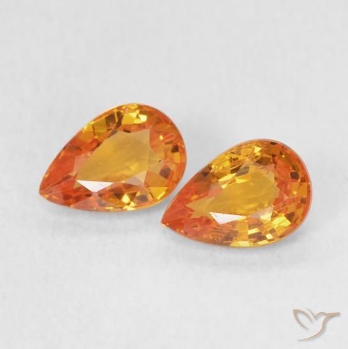 Shop natural 1.09ct 鮮やかなオレンジ サファイア gems, 洋梨の形, from タンザニア at GemSelect. In stock, global shipping!