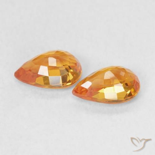 Shop natural 1.09ct 鮮やかなオレンジ サファイア gems, 洋梨の形, from タンザニア at GemSelect. In stock, global shipping!