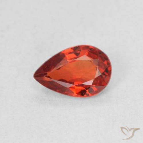 0.47ct 天然 ファイアレッド サファイア, 洋梨の形, VVS