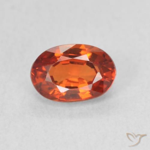 0.78ct 天然 赤みがかったオレンジ サファイア, 楕円形, VVS