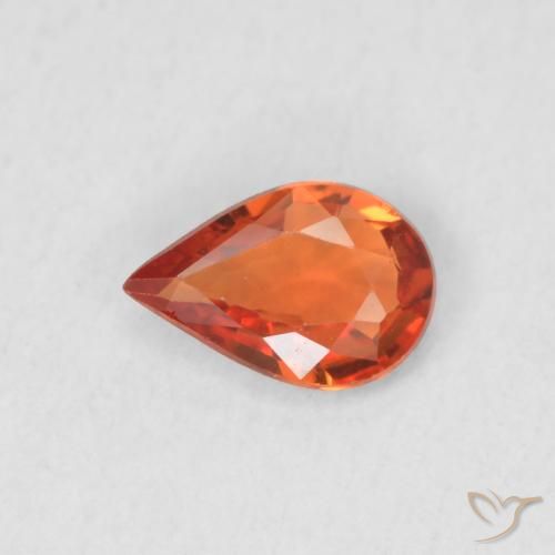 0.35ct 天然 ミディアムオレンジ サファイア, 洋梨の形, VVS
