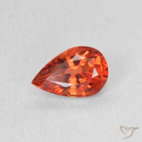 0.49ct 天然 赤みがかったオレンジ サファイア, 洋梨の形, VVS