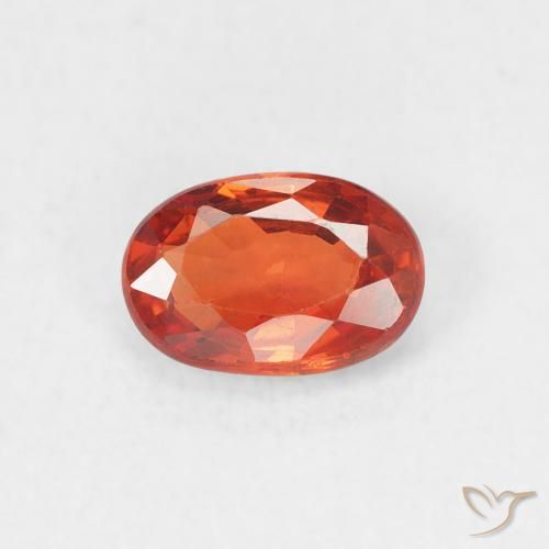 0.64ct 天然 ファイアオレンジ サファイア, 楕円形, VS