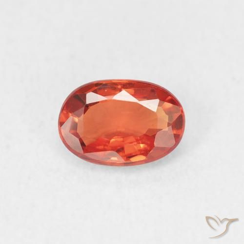 0.56ct 天然 ミディアムオレンジ サファイア, 楕円形, VVS-VS