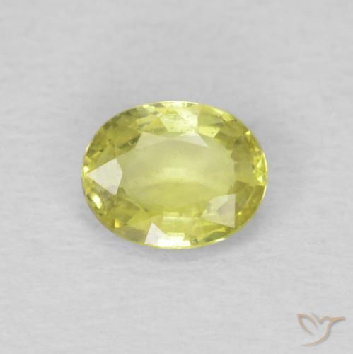 0.50ct 天然 レモンイエロー サファイア, 楕円形, VS