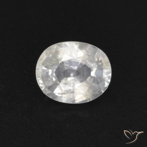 0.49ct 天然 ホワイト サファイア, 楕円形, VS