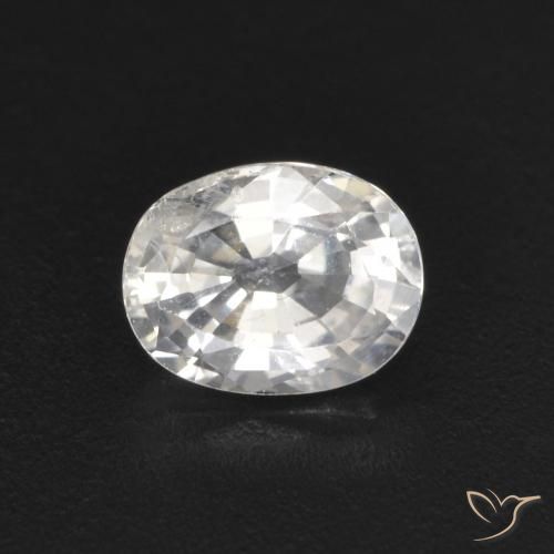 0.53ct 天然 ホワイト サファイア, 楕円形, VS