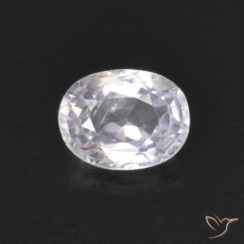 0.52ct 天然 青みがかったホワイト サファイア, 楕円形, VS