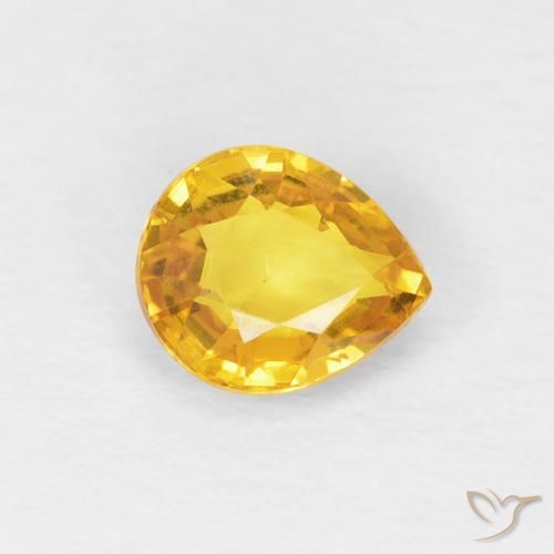 0.88ct 天然 ゴールド サファイア, 洋梨の形, VVS-VS