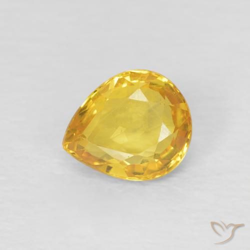 0.74ct 天然 ゴールド サファイア, 洋梨の形, VVS-VS