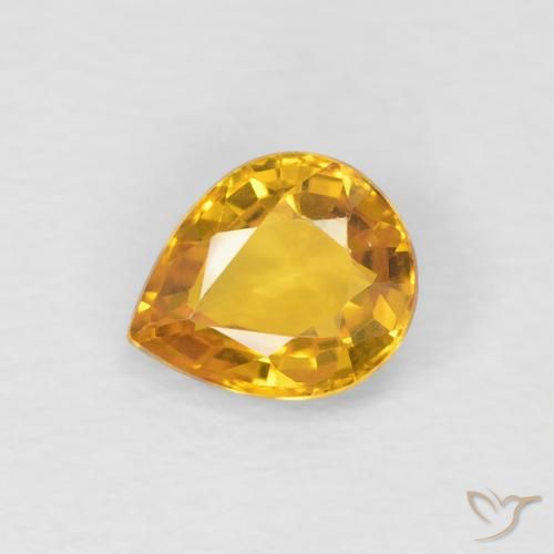 0.79ct 天然 ゴールド サファイア, 洋梨の形, VS