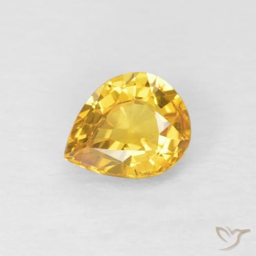 0.62ct 天然 ゴールド サファイア, 洋梨の形, VS