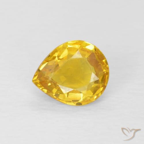 0.76ct 天然 ゴールド サファイア, 洋梨の形, VVS