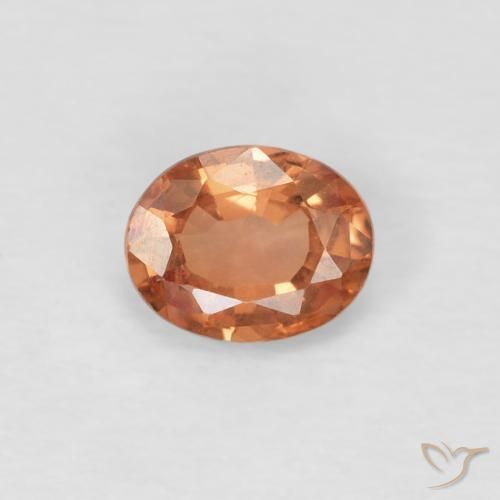 0.49ct 天然 薄い茶色がかったオレンジ サファイア, 楕円形, VS