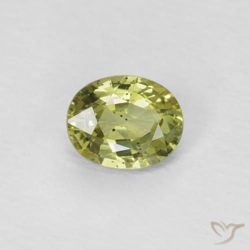 0.52ct 天然 ミディアムイエロー サファイア, 楕円形, VS