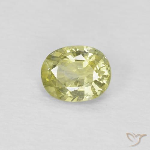 0.48ct 天然 ライトイエロー サファイア, 楕円形, VS