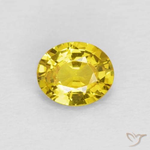 0.64ct 天然 バンブルビーイエロー サファイア, 楕円形, VVS