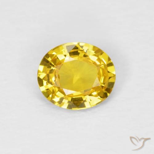 0.62ct 天然 ミディアムイエロー サファイア, 楕円形, VVS