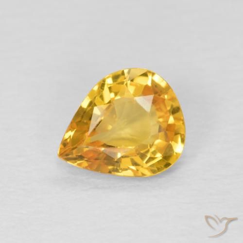 0.60ct 天然 ゴールド サファイア, 洋梨の形, VVS