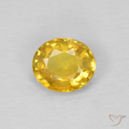 0.55ct 天然 ミディアムゴールデン サファイア, 楕円形, VVS-VS