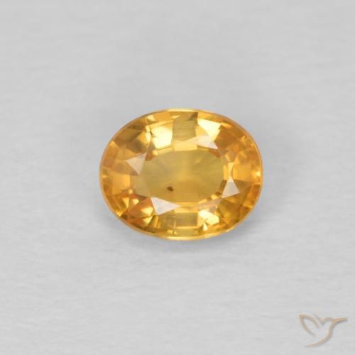 0.51ct 天然 オレンジゴールド サファイア, 楕円形, VVS-VS