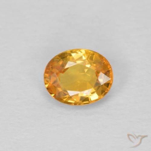 0.45ct 天然 オレンジゴールド サファイア, 楕円形, VVS-VS