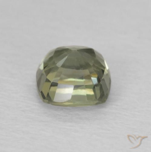 0.75カラットの天然薄いフォレストグリーンサファイア、クッション、VS