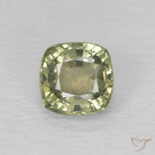 0.66ct 天然 セージグリーン サファイア, クッション, VS
