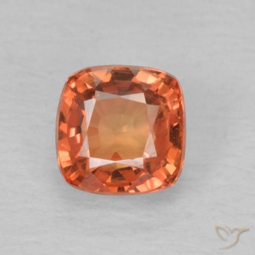 0.74ct 天然 オレンジレッド サファイア, クッション, VVS