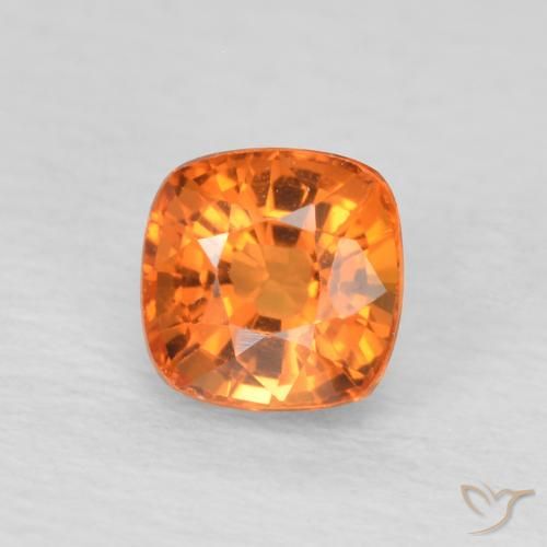 0.61ct 天然 鮮やかなオレンジ サファイア, クッション, VVS