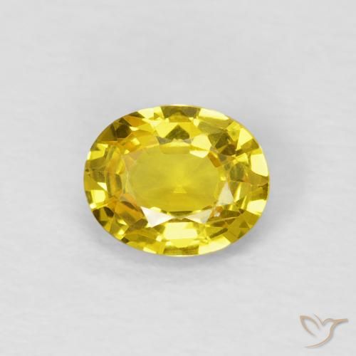0.64ct 天然 ミディアムイエロー サファイア, 楕円形, VS