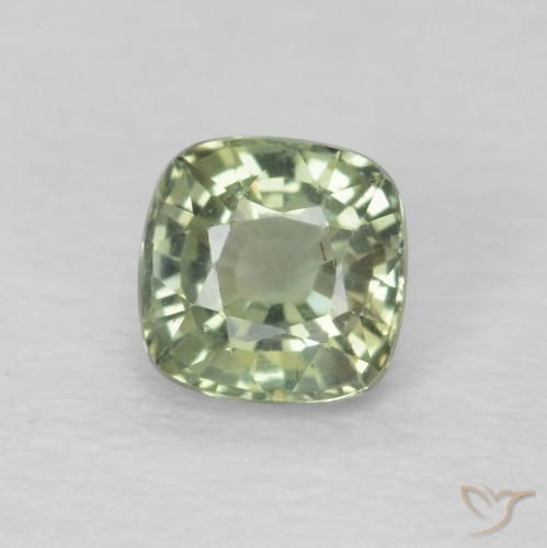 0.52ct 天然 ライトグリーン サファイア, クッション, VS