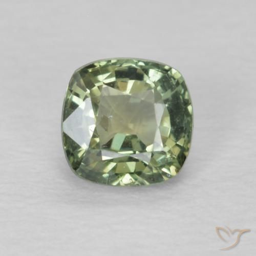 0.60ct 天然 セージグリーン サファイア, クッション, VS