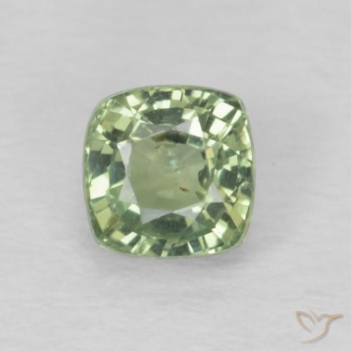 0.59ct 天然 薄いセージグリーン サファイア, クッション, VS