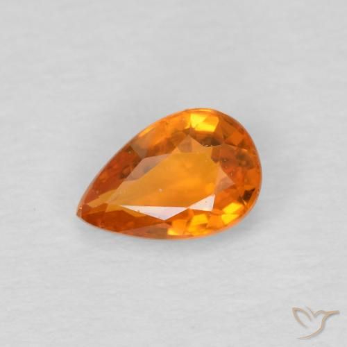 0.57ct 天然 ミディアムオレンジ サファイア, 洋梨の形, VS