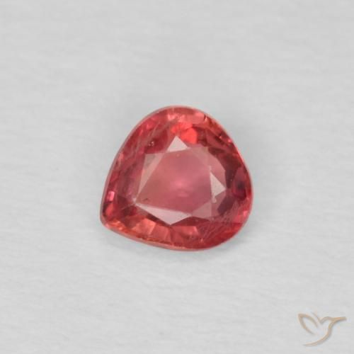 0.44ct 天然 ミディアムレッド サファイア, 洋梨の形, VS