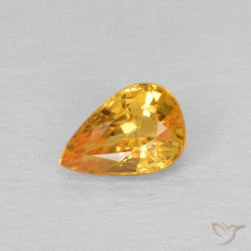 0.61ct 天然 ミディアムオレンジ サファイア, 洋梨の形, VVS