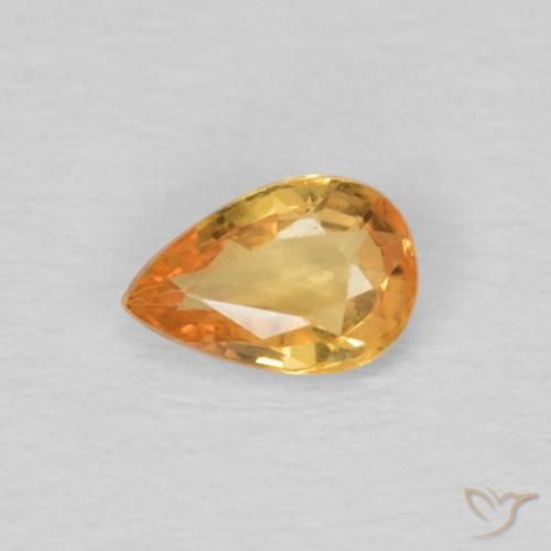 0.51ct 天然 ダークゴールデン サファイア, 洋梨の形, VVS-VS