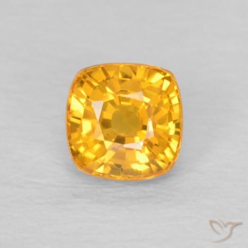 0.55ct 天然 オレンジゴールド サファイア, クッション, VVS-VS