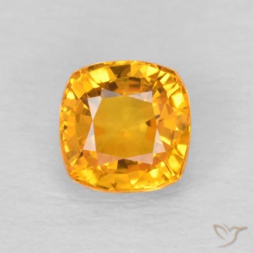 0.70ct 天然 オレンジゴールド サファイア, クッション, VVS-VS