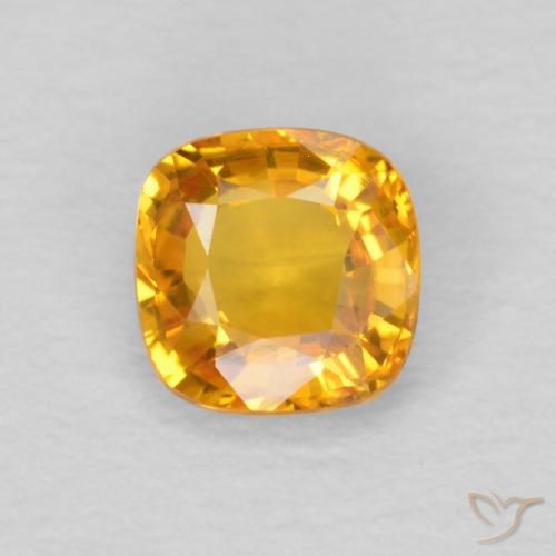 0.50ct 天然 オレンジゴールド サファイア, クッション, VVS-VS