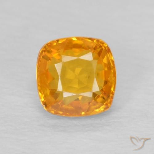 0.59ct 天然 オレンジゴールド サファイア, クッション, VVS-VS