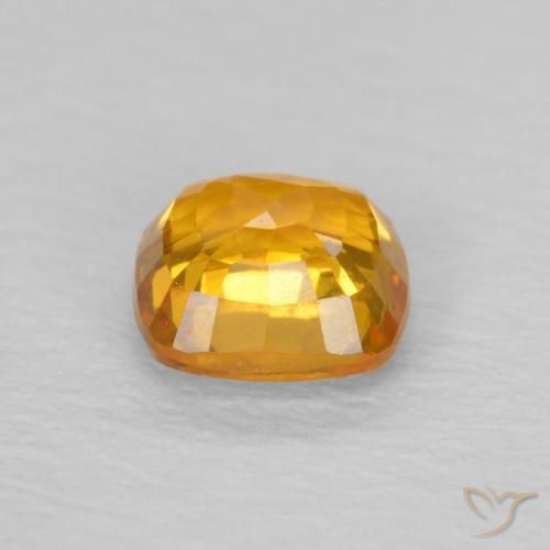 0.59カラットの天然オレンジゴールドサファイア、クッション、VVS-VS