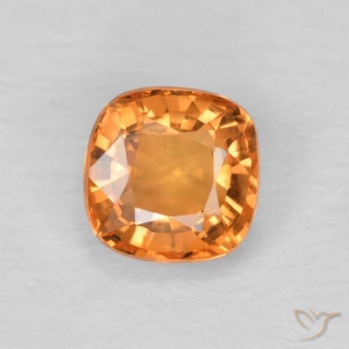 0.57ct 天然 ミディアムオレンジ サファイア, クッション, VVS