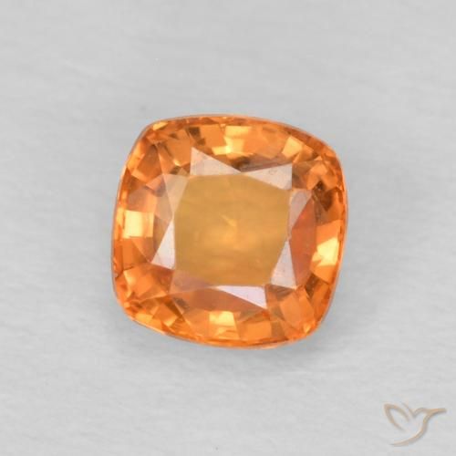 0.61ct 天然 赤みがかったオレンジ サファイア, クッション, VVS