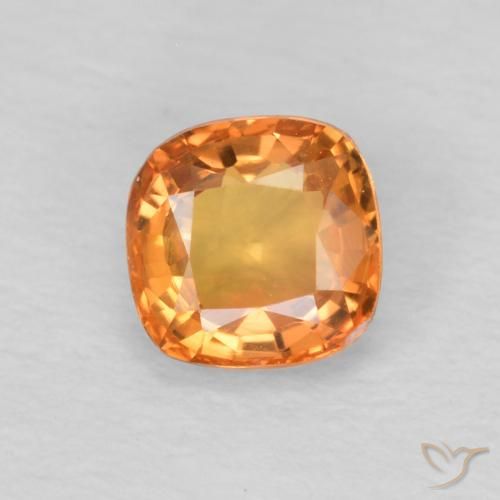 0.51ct 天然 赤みがかったオレンジ サファイア, クッション, VVS