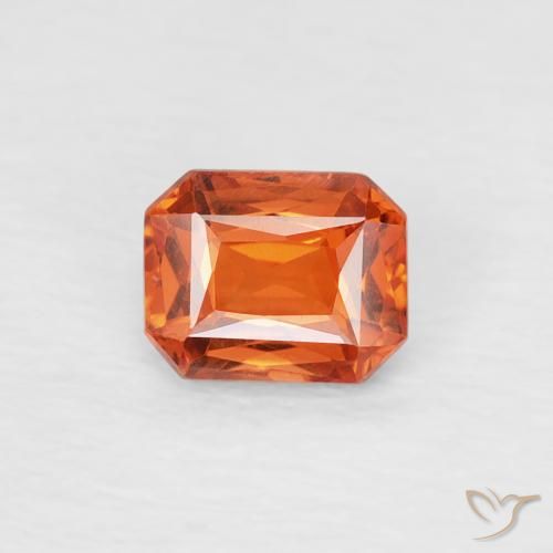 0.51ct 天然 ファイアオレンジ サファイア, エメラルドカット, VVS