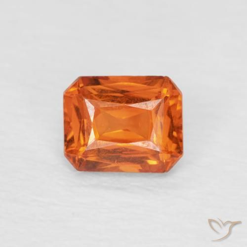 0.54ct 天然 ファイアオレンジ サファイア, エメラルドカット, VVS