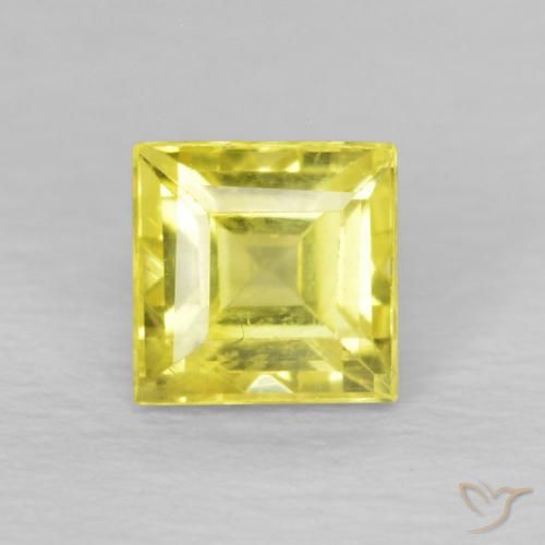 0.68ct 天然 ライトイエロー サファイア, 四角形, VS